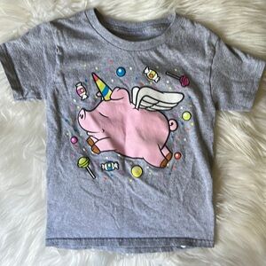 Candytopia Philadelphia Unicorn Pig Flying T-Shirt Size XS or 4/5 *1 small hole